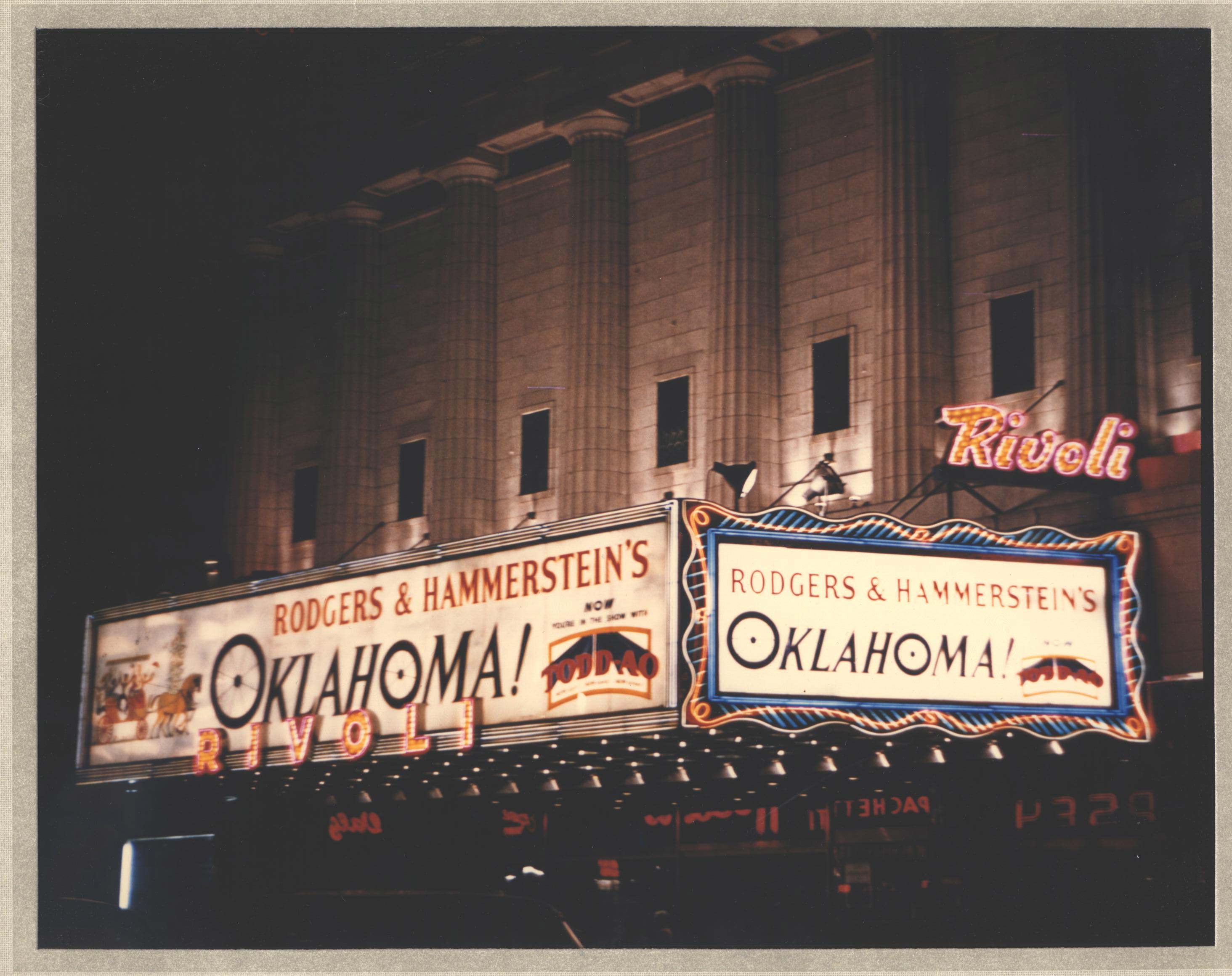 A marquee photo for the 1955 Oklahoma! film.