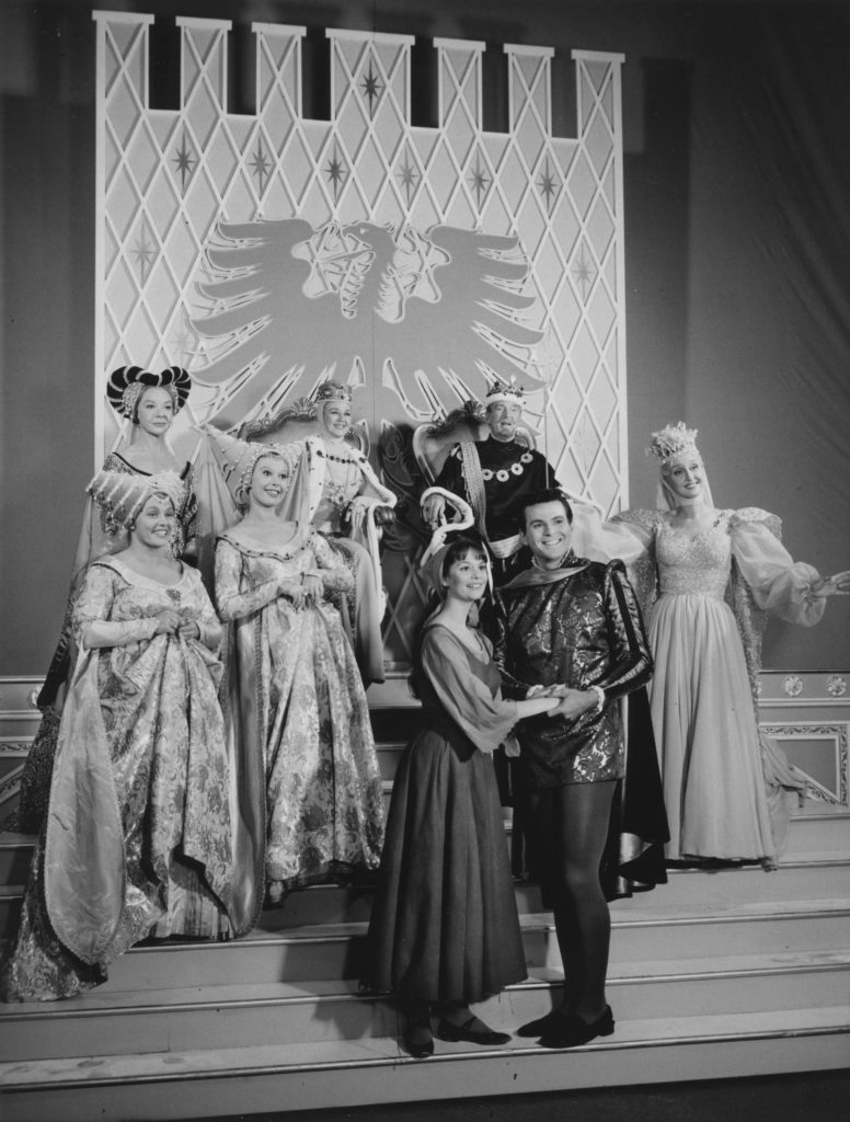 A photo from the 1965 television broadcast of Cinderella.