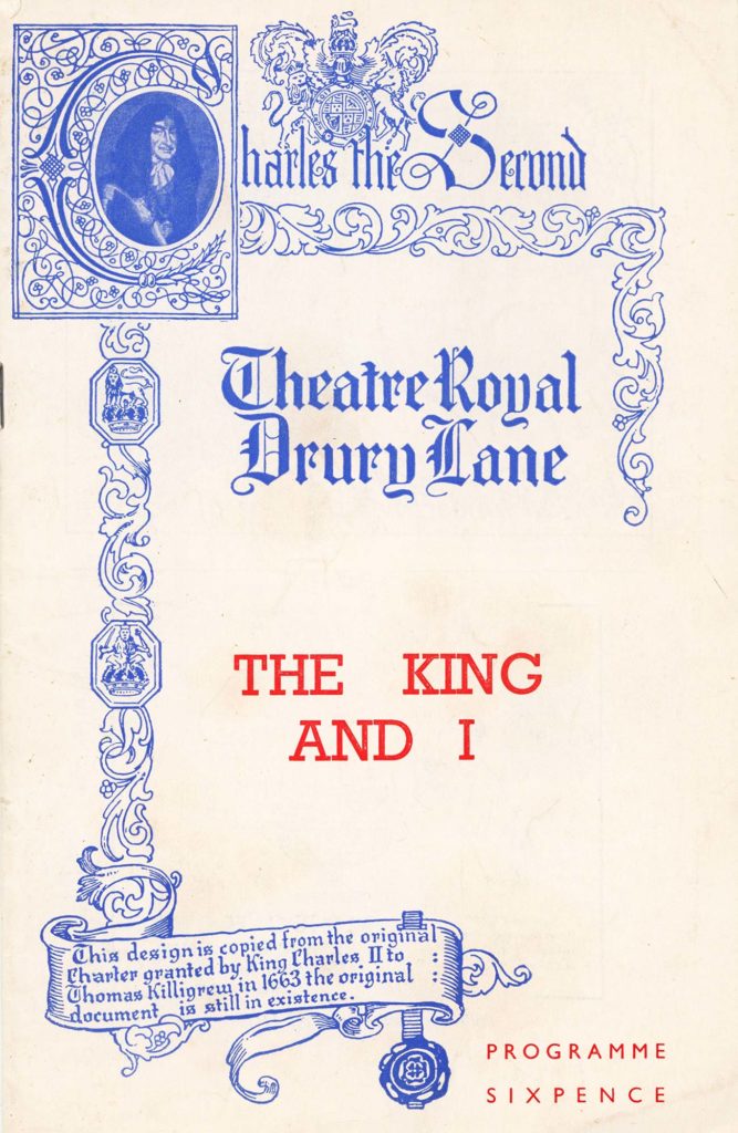 A program for the 1953 West End production of The King and I.