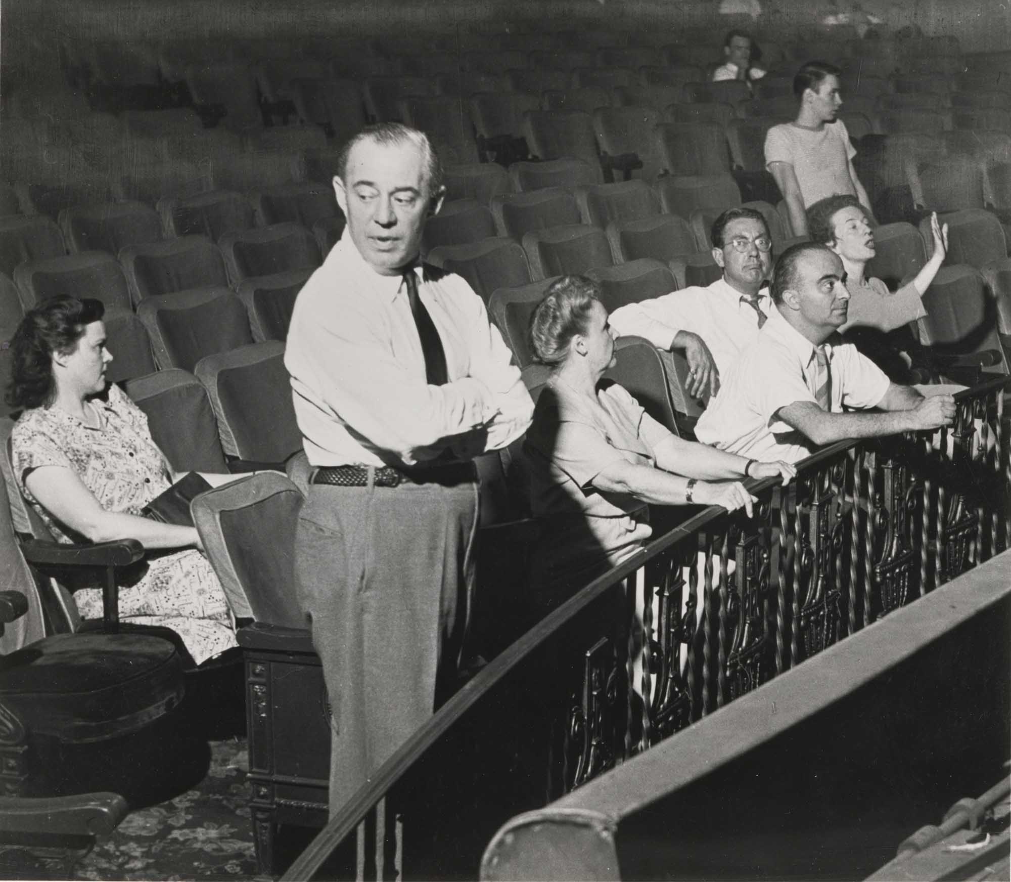 A photo from the 1947 Broadway rehearsals of Allegro.