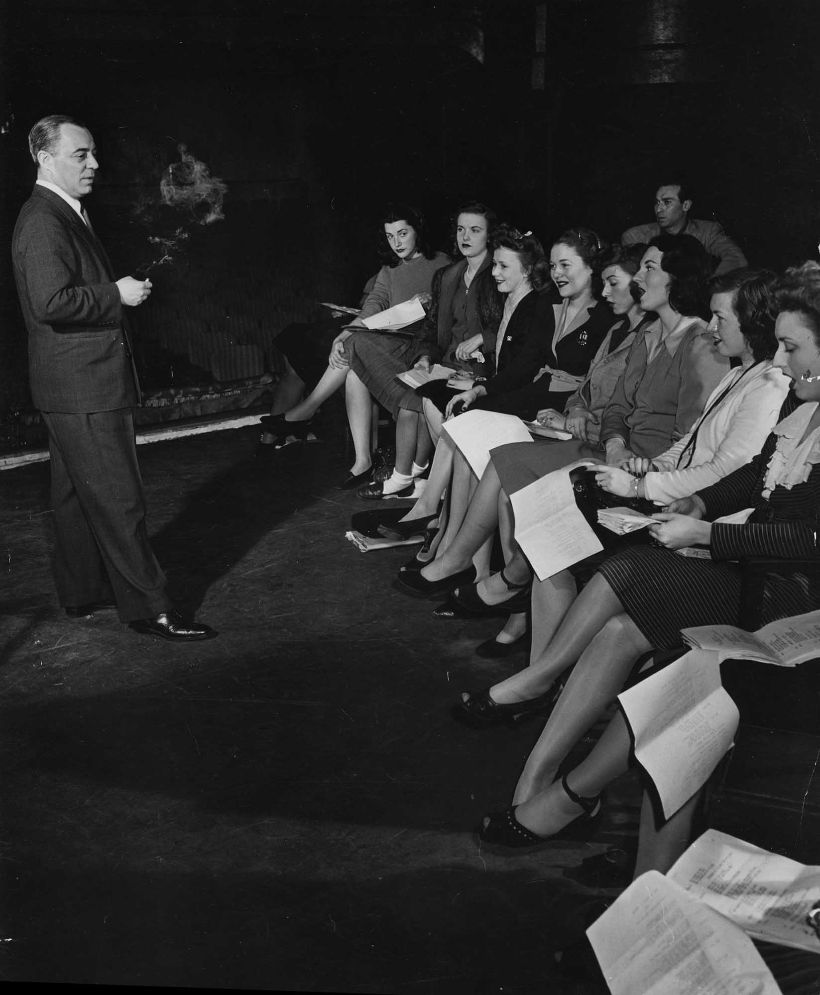 A photo from the 1947 Broadway rehearsals of Allegro.