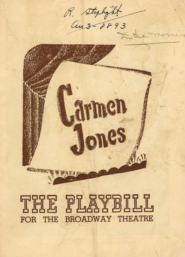 A photo from the 1943 Broadway Production of Carmen Jones.