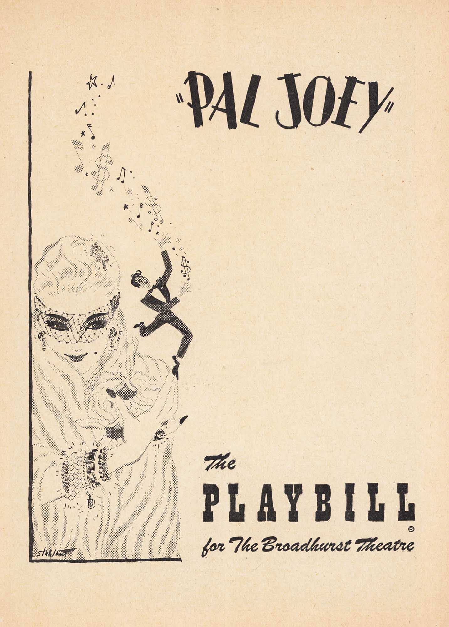 Playbill from the 1952 Broadway Production of Pal Joey.